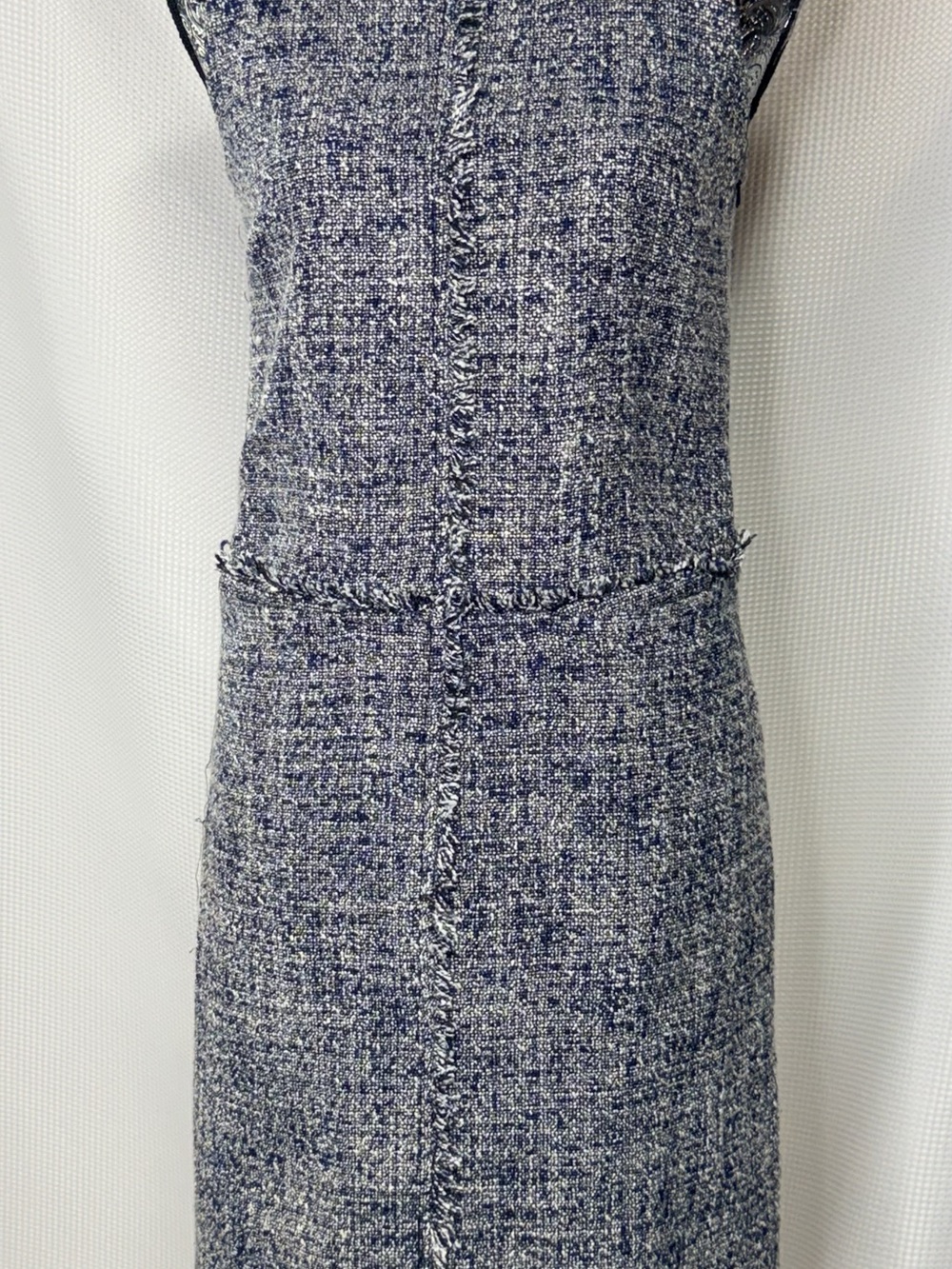 Michael Kors Navy Tweed Midi Sheath Dress